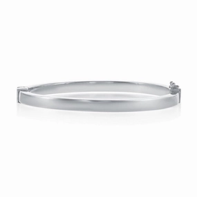 Sterling Silver Plain Hinged Bangle