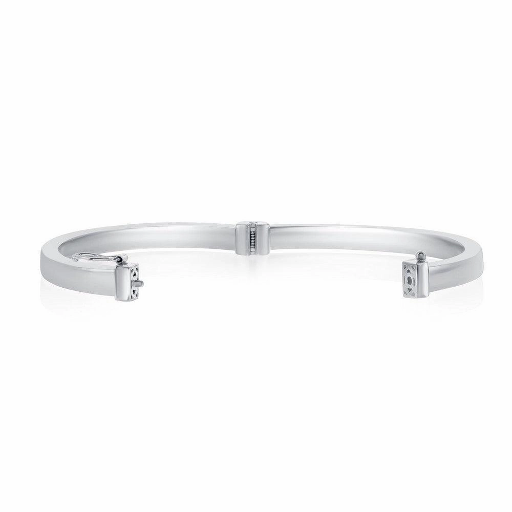 Sterling Silver Plain Hinged Bangle