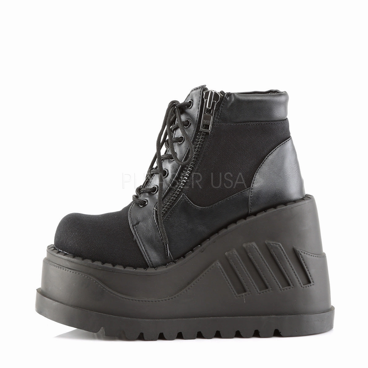 STOMP-10  Black Canvas-Vegan Leather