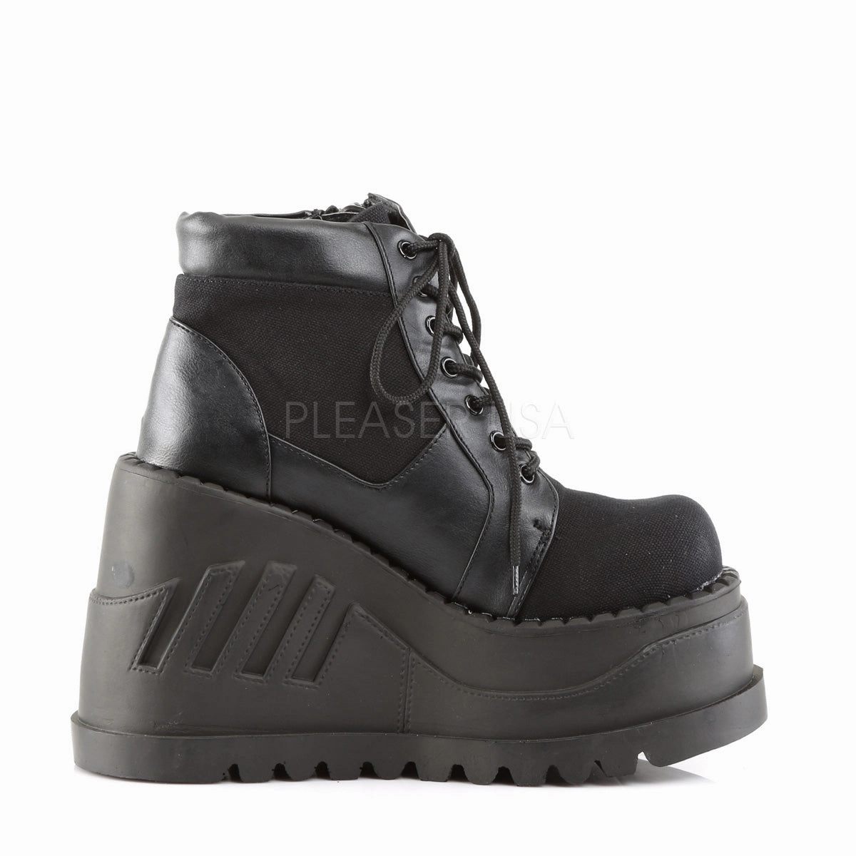 STOMP-10  Black Canvas-Vegan Leather