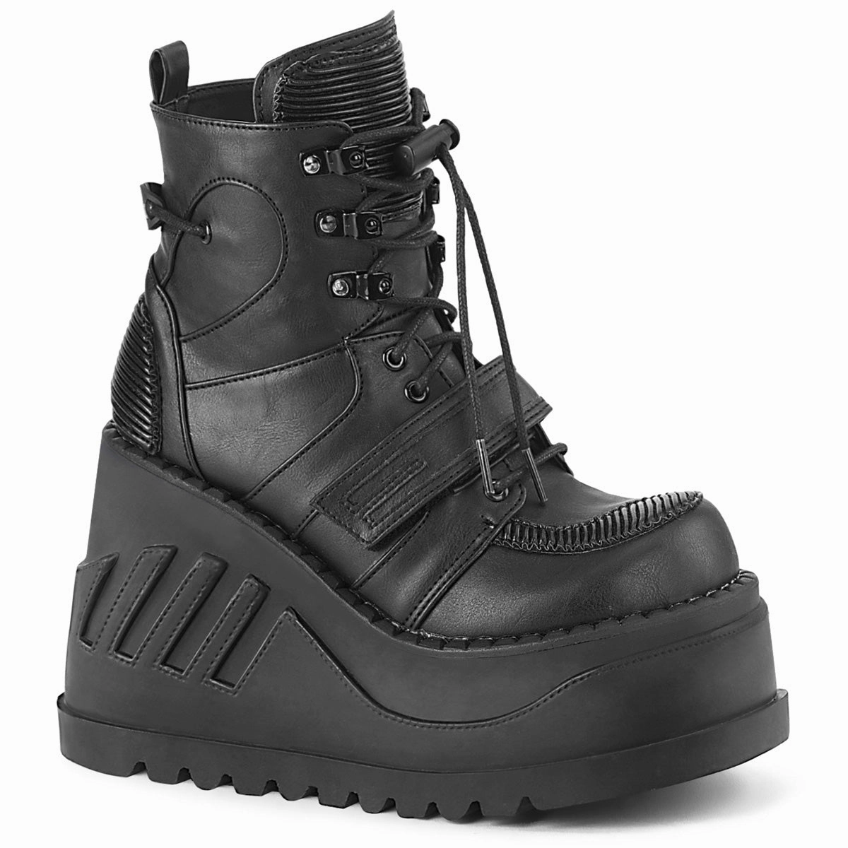 STOMP-13  Black Vegan Leather