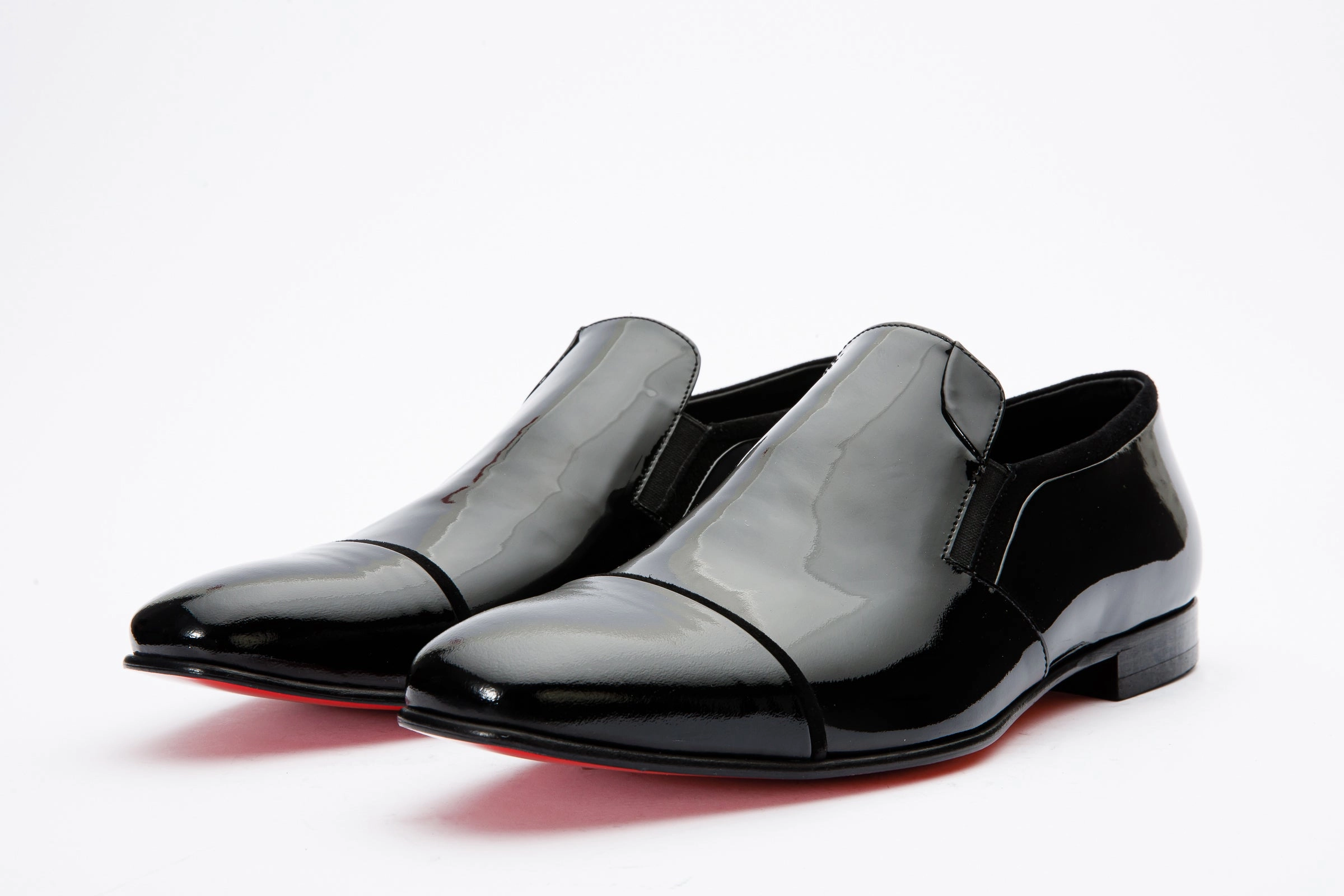 The Marlo Shoe Black Patent Leather Cap Toe Slip-On Dress Loafer Men  Shoe Final Sale!