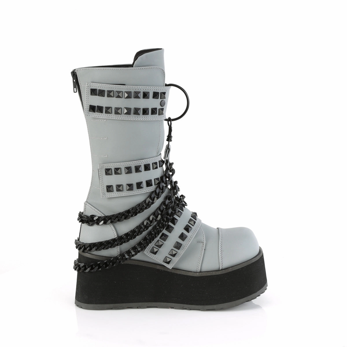 TRASHVILLE-138  Grey Multi Reflective Vegan Leather