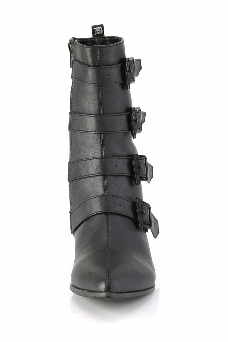 WARLOCK-110-C Black Vegan Leather Knee Boot