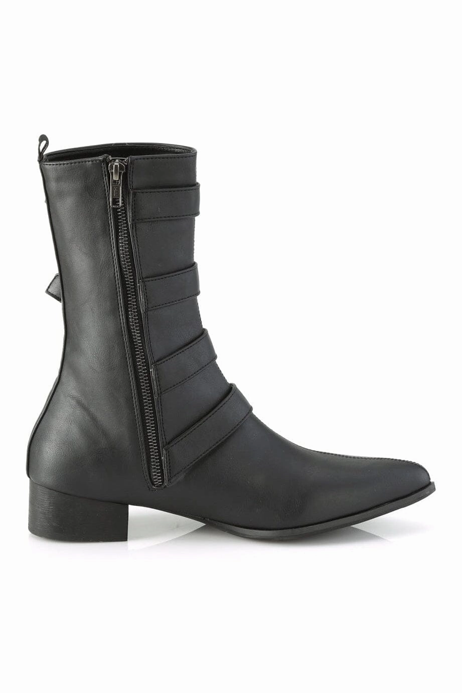 WARLOCK-110-C Black Vegan Leather Knee Boot