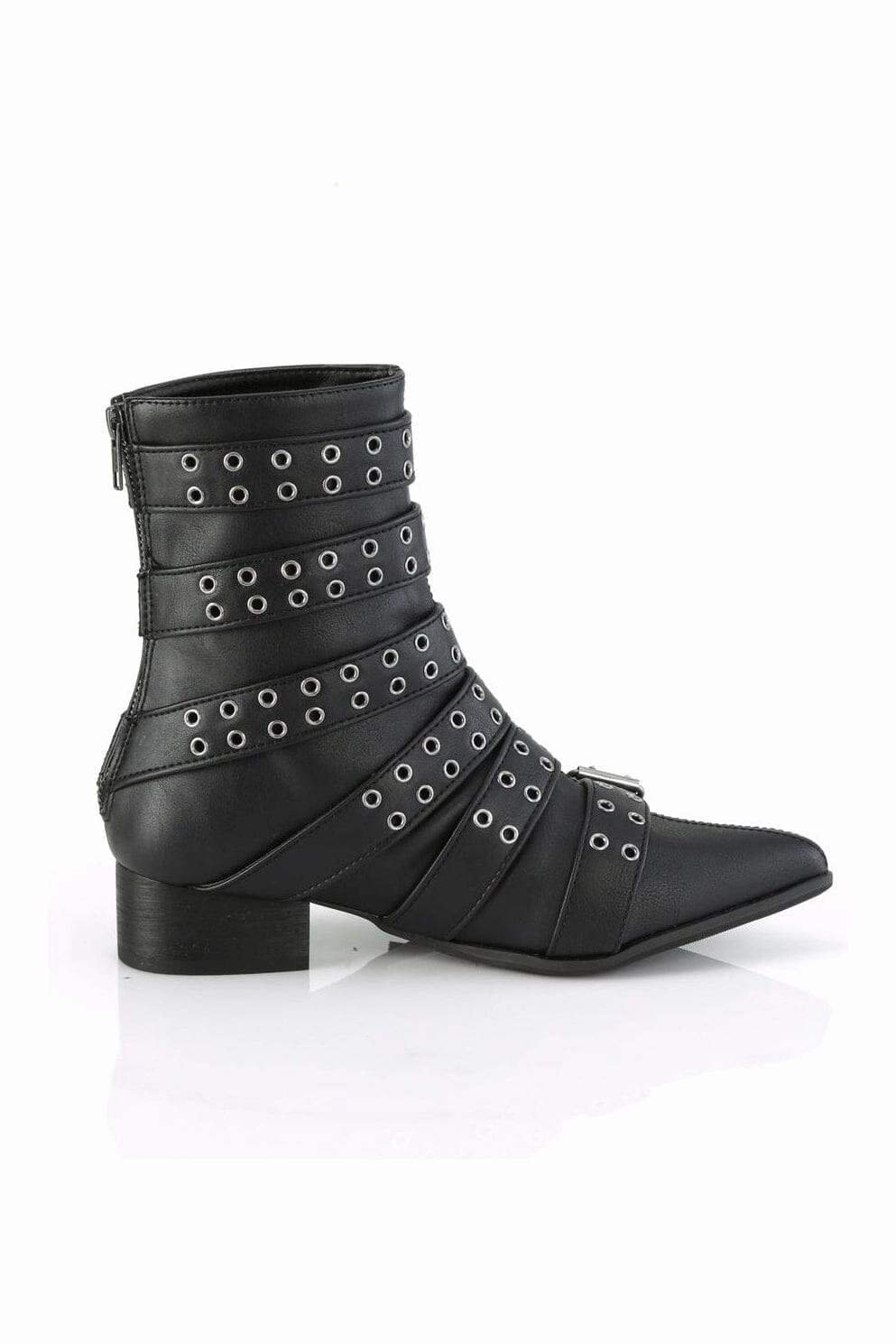 WARLOCK-70 Black Vegan Leather Knee Boot
