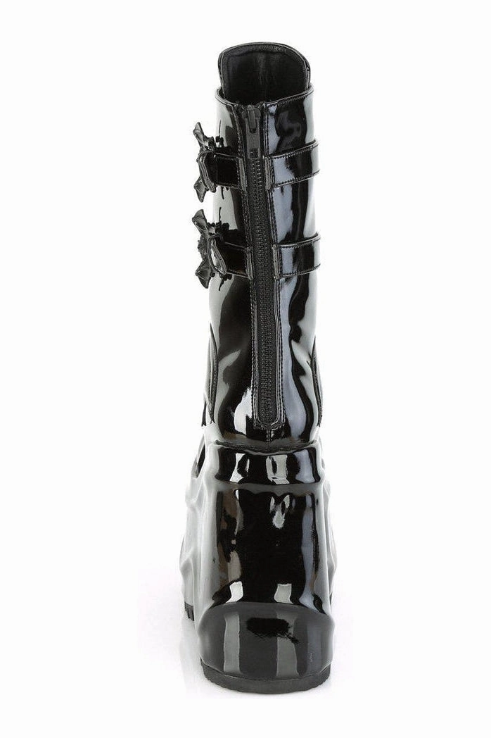 WAVE-150 Knee Boot | Black Patent