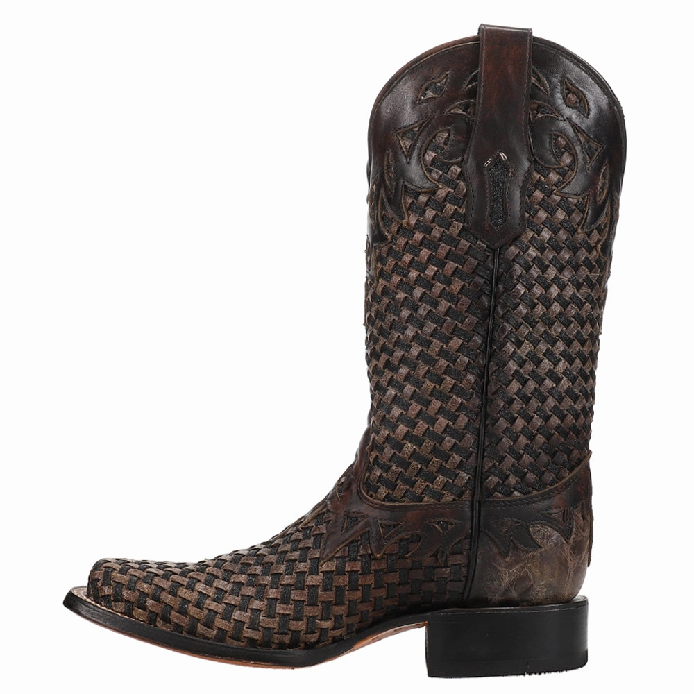 Woven Square Toe Cowboy Boots