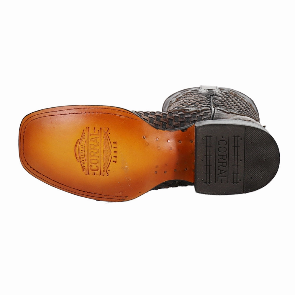Woven Square Toe Cowboy Boots